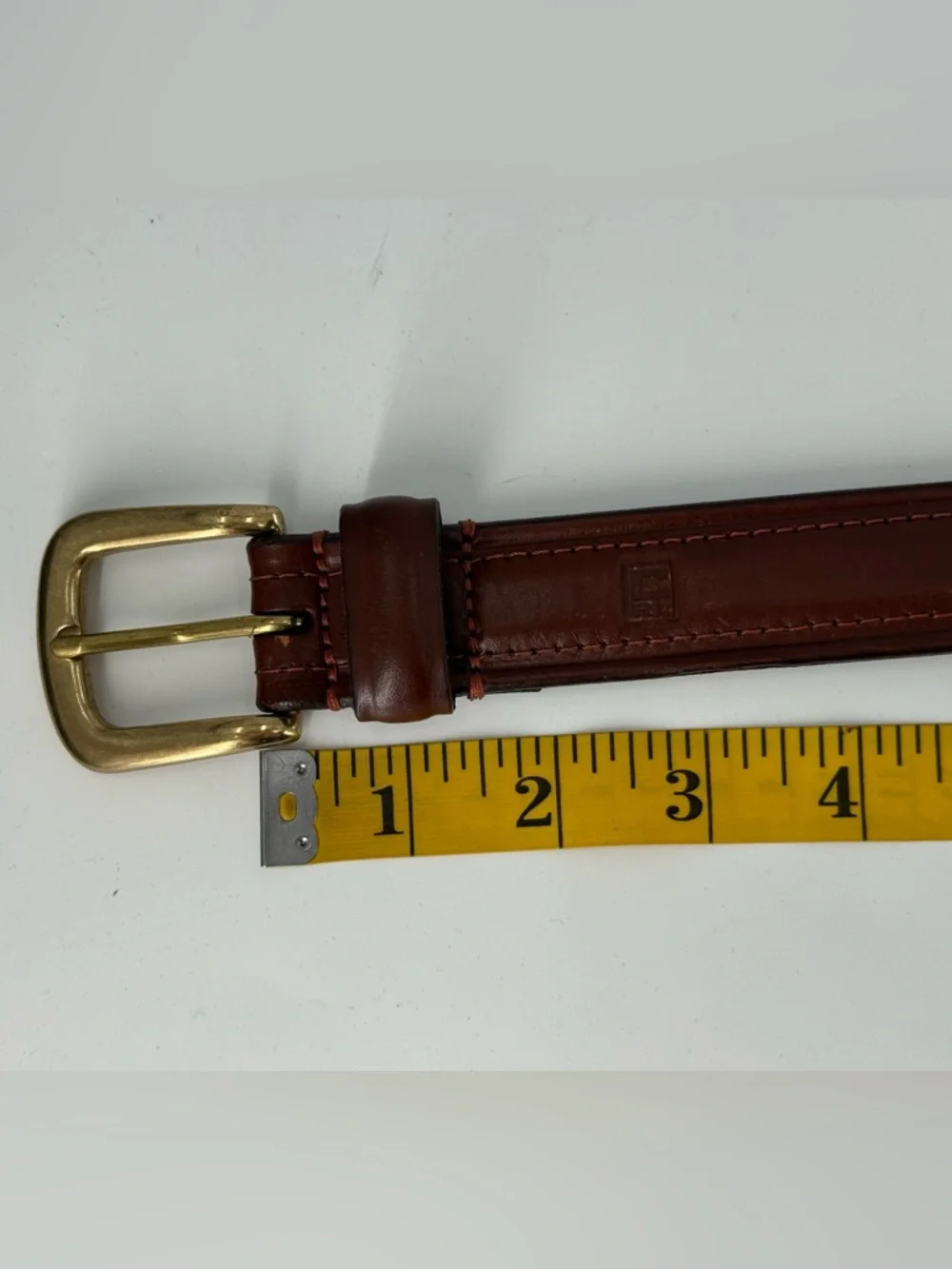 Chaps Vintage Brown Leather Belt 36‎